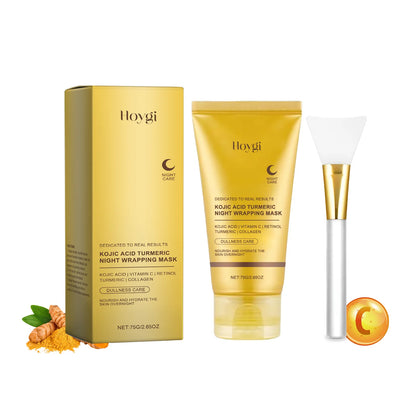 Collagen Peel off Mask Deep Cleansing Pores Oil Control Turmeric Wrapping Night Face Mask for Brightening Rejevenation Skin Care